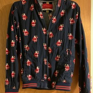 DENIM & FLOWER Ricky Singh Christmas Bomber Jacket Coat Santa Size S